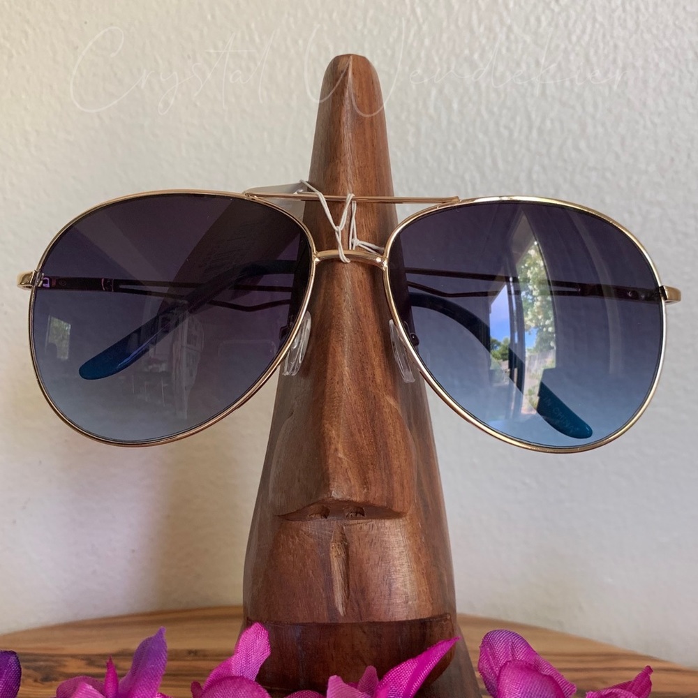 Blue & Gold Classic Aviator Sunglasses